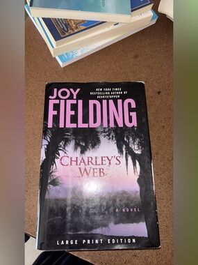 Joy Fielding "Charley's Web" Hardcover Book - Black & Pink Cover